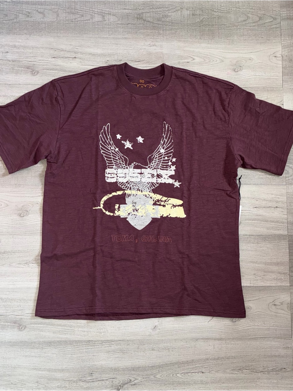 Men's Burgundy Short-Sleeve Graphic Tee